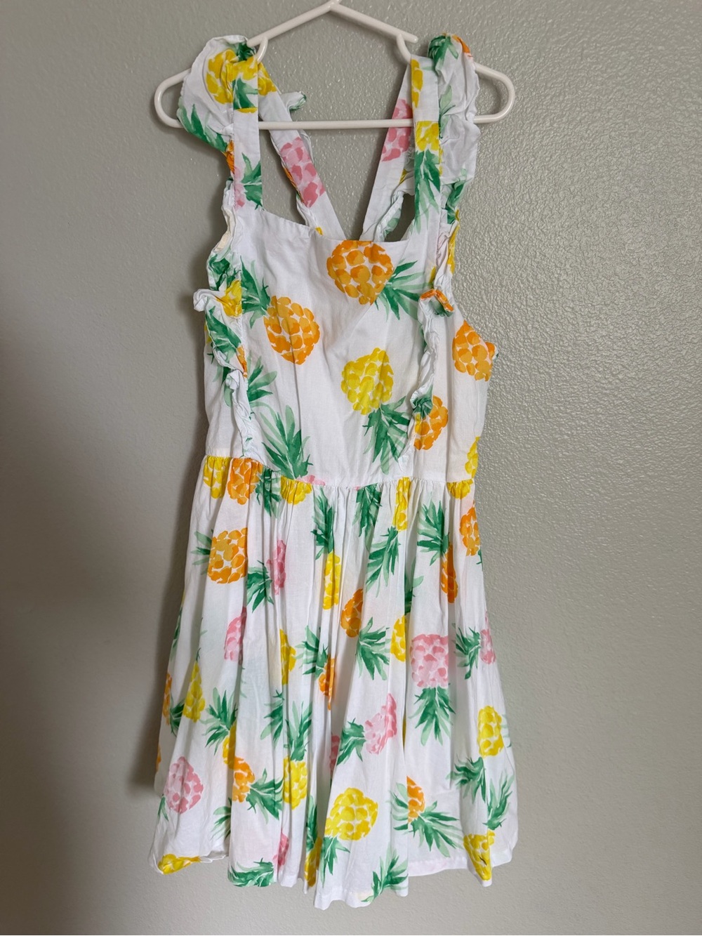Janie and Jack White Pineapple Print Sundress with Yellow & Pink
